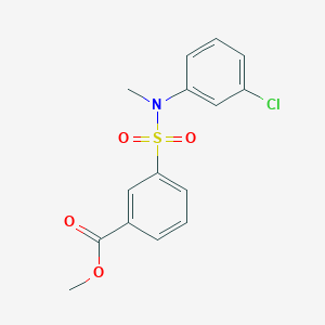 molecular formula C15H14ClNO4S B7533050 Methyl 3-[(3-chlorophenyl)-methylsulfamoyl]benzoate 