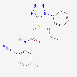 molecular formula C18H15ClN6O2S B7533065 N-(5-chloro-2-cyanophenyl)-2-[1-(2-ethoxyphenyl)tetrazol-5-yl]sulfanylacetamide 