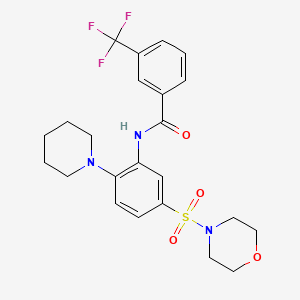 molecular formula C23H26F3N3O4S B7533232 N-(5-morpholin-4-ylsulfonyl-2-piperidin-1-ylphenyl)-3-(trifluoromethyl)benzamide 
