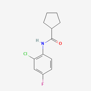 molecular formula C12H13ClFNO B7534118 N-(2-chloro-4-fluorophenyl)cyclopentanecarboxamide 