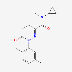 molecular formula C17H21N3O2 B7534164 N-cyclopropyl-1-(2,5-dimethylphenyl)-N-methyl-6-oxo-4,5-dihydropyridazine-3-carboxamide 