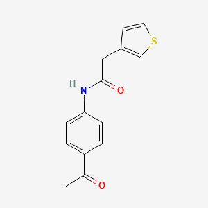 molecular formula C14H13NO2S B7534176 N-(4-acetylphenyl)-2-thiophen-3-ylacetamide 