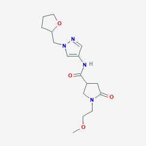 1-(2-methoxyethyl)-5-oxo-N-[1-(oxolan-2-ylmethyl)pyrazol-4-yl]pyrrolidine-3-carboxamide