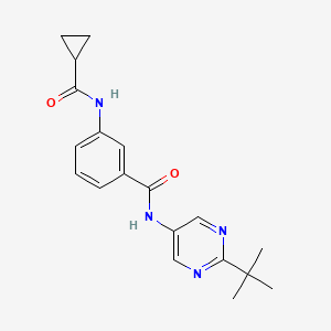 molecular formula C19H22N4O2 B7534249 N-(2-tert-butylpyrimidin-5-yl)-3-(cyclopropanecarbonylamino)benzamide 