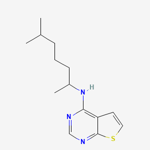 molecular formula C14H21N3S B7534379 N-(6-methylheptan-2-yl)thieno[2,3-d]pyrimidin-4-amine 