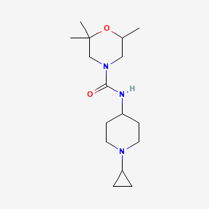 molecular formula C16H29N3O2 B7535252 N-(1-cyclopropylpiperidin-4-yl)-2,2,6-trimethylmorpholine-4-carboxamide 