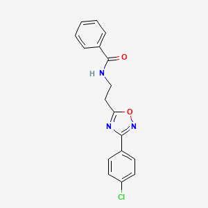 molecular formula C17H14ClN3O2 B7535337 N-[2-[3-(4-chlorophenyl)-1,2,4-oxadiazol-5-yl]ethyl]benzamide 