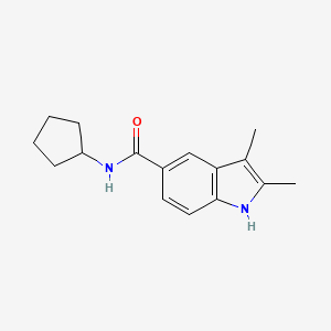 molecular formula C16H20N2O B7535521 N-cyclopentyl-2,3-dimethyl-1H-indole-5-carboxamide 