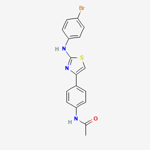 molecular formula C17H14BrN3OS B7536391 N-(4-{2-[(4-bromophenyl)amino]-1,3-thiazol-4-yl}phenyl)acetamide 