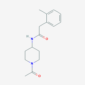 molecular formula C16H22N2O2 B7536657 N-(1-acetylpiperidin-4-yl)-2-(2-methylphenyl)acetamide 