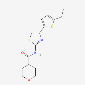 molecular formula C15H18N2O2S2 B7537492 N-[4-(5-ethylthiophen-2-yl)-1,3-thiazol-2-yl]oxane-4-carboxamide 