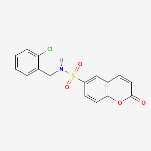 molecular formula C16H12ClNO4S B7538165 N-[(2-chlorophenyl)methyl]-2-oxo-2H-chromene-6-sulfonamide 