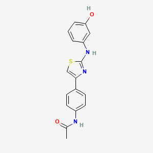 molecular formula C17H15N3O2S B7538355 N-(4-{2-[(3-hydroxyphenyl)amino]-1,3-thiazol-4-yl}phenyl)acetamide 