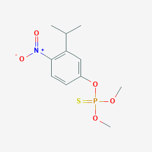 molecular formula C11H16NO5PS B075384 Phosphorothioic acid, O,O-dimethyl O-(3-isopropyl-4-nitrophenyl) ester CAS No. 1592-82-1