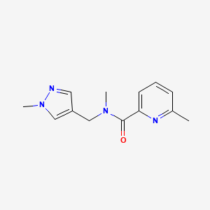 molecular formula C13H16N4O B7538501 N,6-dimethyl-N-[(1-methylpyrazol-4-yl)methyl]pyridine-2-carboxamide 