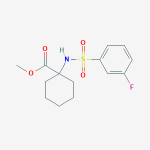 molecular formula C14H18FNO4S B7538506 Methyl 1-[(3-fluorophenyl)sulfonylamino]cyclohexane-1-carboxylate 