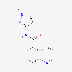 molecular formula C14H12N4O B7538510 N-(1-methylpyrazol-3-yl)quinoline-5-carboxamide 