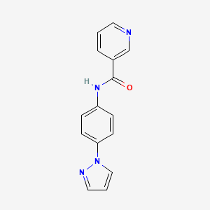 molecular formula C15H12N4O B7538520 N-(4-pyrazol-1-ylphenyl)pyridine-3-carboxamide 