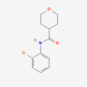 molecular formula C12H14BrNO2 B7538579 N-(2-bromophenyl)oxane-4-carboxamide 