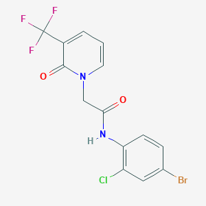 molecular formula C14H9BrClF3N2O2 B7538593 N-(4-bromo-2-chlorophenyl)-2-[2-oxo-3-(trifluoromethyl)pyridin-1-yl]acetamide 