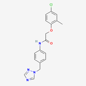 molecular formula C18H17ClN4O2 B7538628 2-(4-Chloro-2-methylphenoxy)-N-{4-[(1H-1,2,4-triazol-1-YL)methyl]phenyl}acetamide 