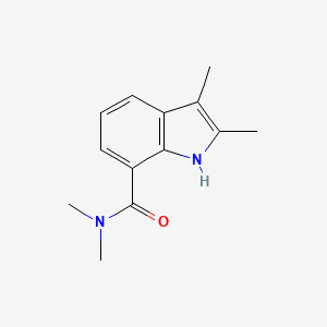 molecular formula C13H16N2O B7538644 N,N,2,3-tetramethyl-1H-indole-7-carboxamide 