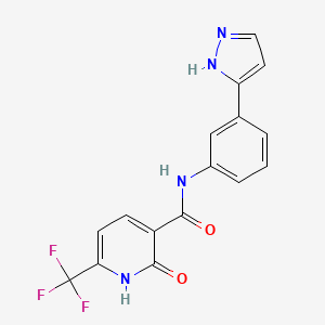 molecular formula C16H11F3N4O2 B7539272 NRX-1532 