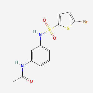 molecular formula C12H11BrN2O3S2 B7539585 N-[3-(5-BROMOTHIOPHENE-2-SULFONAMIDO)PHENYL]ACETAMIDE 