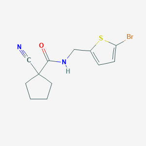 molecular formula C12H13BrN2OS B7540486 N-[(5-bromothiophen-2-yl)methyl]-1-cyanocyclopentane-1-carboxamide 