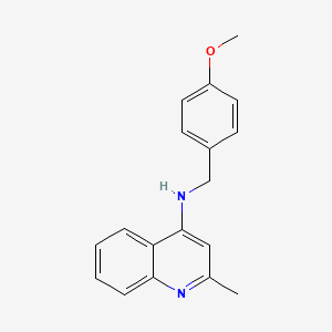 molecular formula C18H18N2O B7542020 N-[(4-methoxyphenyl)methyl]-2-methylquinolin-4-amine 