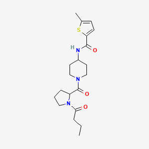 molecular formula C20H29N3O3S B7542344 N-[1-(1-butanoylpyrrolidine-2-carbonyl)piperidin-4-yl]-5-methylthiophene-2-carboxamide 