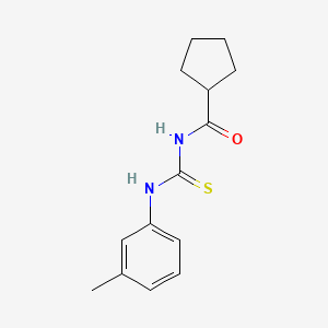 molecular formula C14H18N2OS B7542540 N-[(3-methylphenyl)carbamothioyl]cyclopentanecarboxamide 
