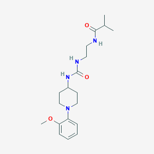 molecular formula C19H30N4O3 B7542726 N-[2-[[1-(2-methoxyphenyl)piperidin-4-yl]carbamoylamino]ethyl]-2-methylpropanamide 