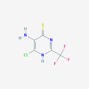 molecular formula C5H3ClF3N3S B075431 5-Amino-6-chloro-2-(trifluoromethyl)pyrimidine-4(3H)-thione CAS No. 1598-59-0
