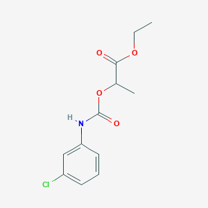 molecular formula C12H14ClNO4 B075432 Ethyl 2-[(3-chlorophenyl)carbamoyloxy]propanoate CAS No. 1149-42-4