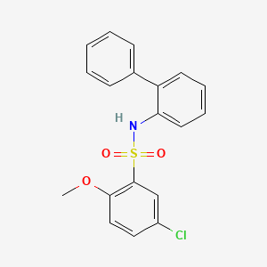 molecular formula C19H16ClNO3S B7543536 N-{[1,1'-biphenyl]-2-yl}-5-chloro-2-methoxybenzene-1-sulfonamide 