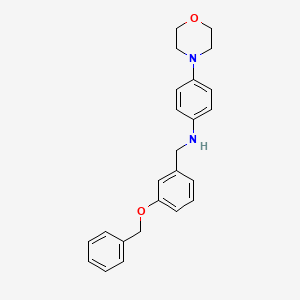 4-morpholin-4-yl-N-[(3-phenylmethoxyphenyl)methyl]aniline