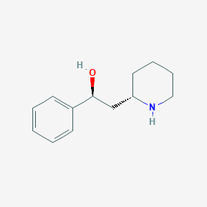 molecular formula C13H19NO B075436 (1S)-1-Phenyl-2-[(2S)-piperidin-2-yl]ethanol CAS No. 1415-36-7
