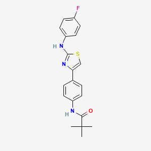 N-[4-[2-(4-fluoroanilino)-1,3-thiazol-4-yl]phenyl]-2,2-dimethylpropanamide