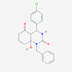 1-Benzyl-4-(4-chlorophenyl)-8a-hydroxy-3,4,4a,6,7,8-hexahydroquinazoline-2,5-dione