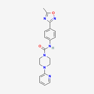 molecular formula C19H20N6O2 B7543679 N-[4-(5-methyl-1,2,4-oxadiazol-3-yl)phenyl]-4-pyridin-2-ylpiperazine-1-carboxamide 