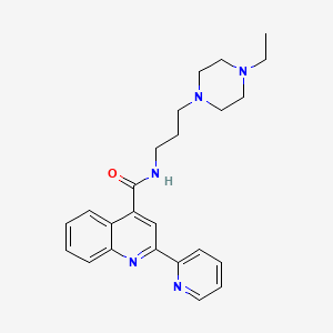 molecular formula C24H29N5O B7543823 N-[3-(4-Ethylpiperazin-1-YL)propyl]-2-(pyridin-2-YL)quinoline-4-carboxamide 