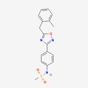 molecular formula C17H17N3O3S B7543838 N-(4-{5-[(2-Methylphenyl)methyl]-1,2,4-oxadiazol-3-YL}phenyl)methanesulfonamide 