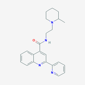 molecular formula C23H26N4O B7543846 N-[2-(2-Methylpiperidin-1-YL)ethyl]-2-(pyridin-2-YL)quinoline-4-carboxamide 