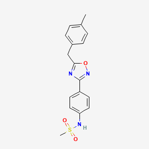 molecular formula C17H17N3O3S B7543883 N-(4-{5-[(4-Methylphenyl)methyl]-1,2,4-oxadiazol-3-YL}phenyl)methanesulfonamide 