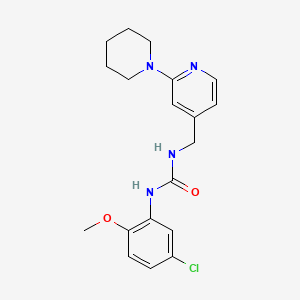 molecular formula C19H23ClN4O2 B7543929 N-(5-Chloro-2-methoxyphenyl)-N'-[(2-piperidino-4-pyridyl)methyl]urea 