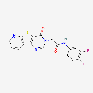 molecular formula C17H10F2N4O2S B7544010 N-(3,4-difluorophenyl)-2-(6-oxo-8-thia-3,5,10-triazatricyclo[7.4.0.02,7]trideca-1(9),2(7),3,10,12-pentaen-5-yl)acetamide 