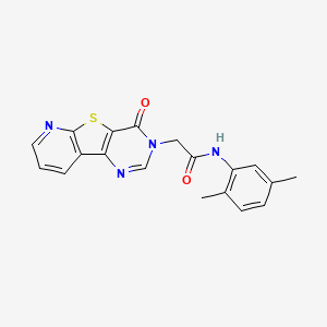 molecular formula C19H16N4O2S B7544182 N-(2,5-dimethylphenyl)-2-(6-oxo-8-thia-3,5,10-triazatricyclo[7.4.0.02,7]trideca-1(9),2(7),3,10,12-pentaen-5-yl)acetamide 