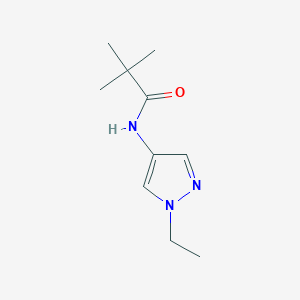 molecular formula C10H17N3O B7545201 N-(1-ethylpyrazol-4-yl)-2,2-dimethylpropanamide 