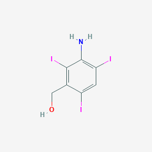 molecular formula C7H6I3NO B075460 Benzyl alcohol, 3-amino-2,4,6-triiodo- CAS No. 1460-43-1